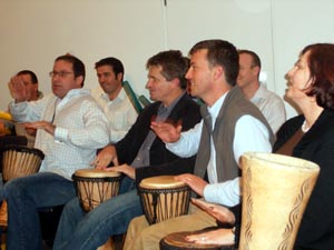 Marsh Business Development Program Communication with Clients Corporate teambuilding event interactive drumming Novotel Sydney Olympic Park